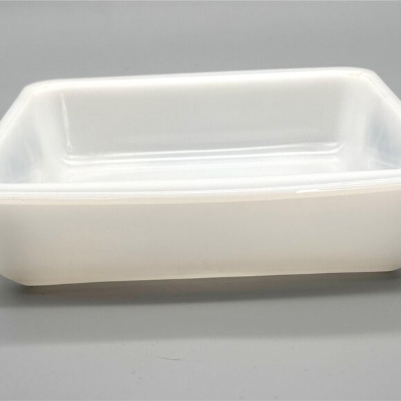 Vintage Glasbake Blue Floral Milk Glass Baking Dish J235 Square Eight Inch - Picture 5 of 7